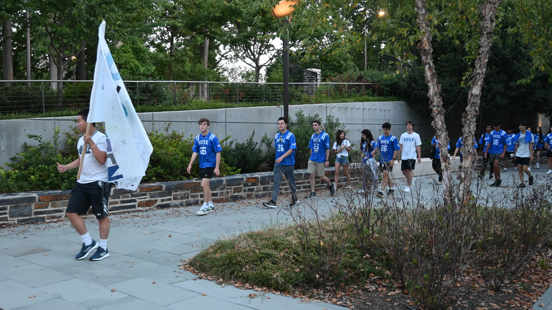 students walking