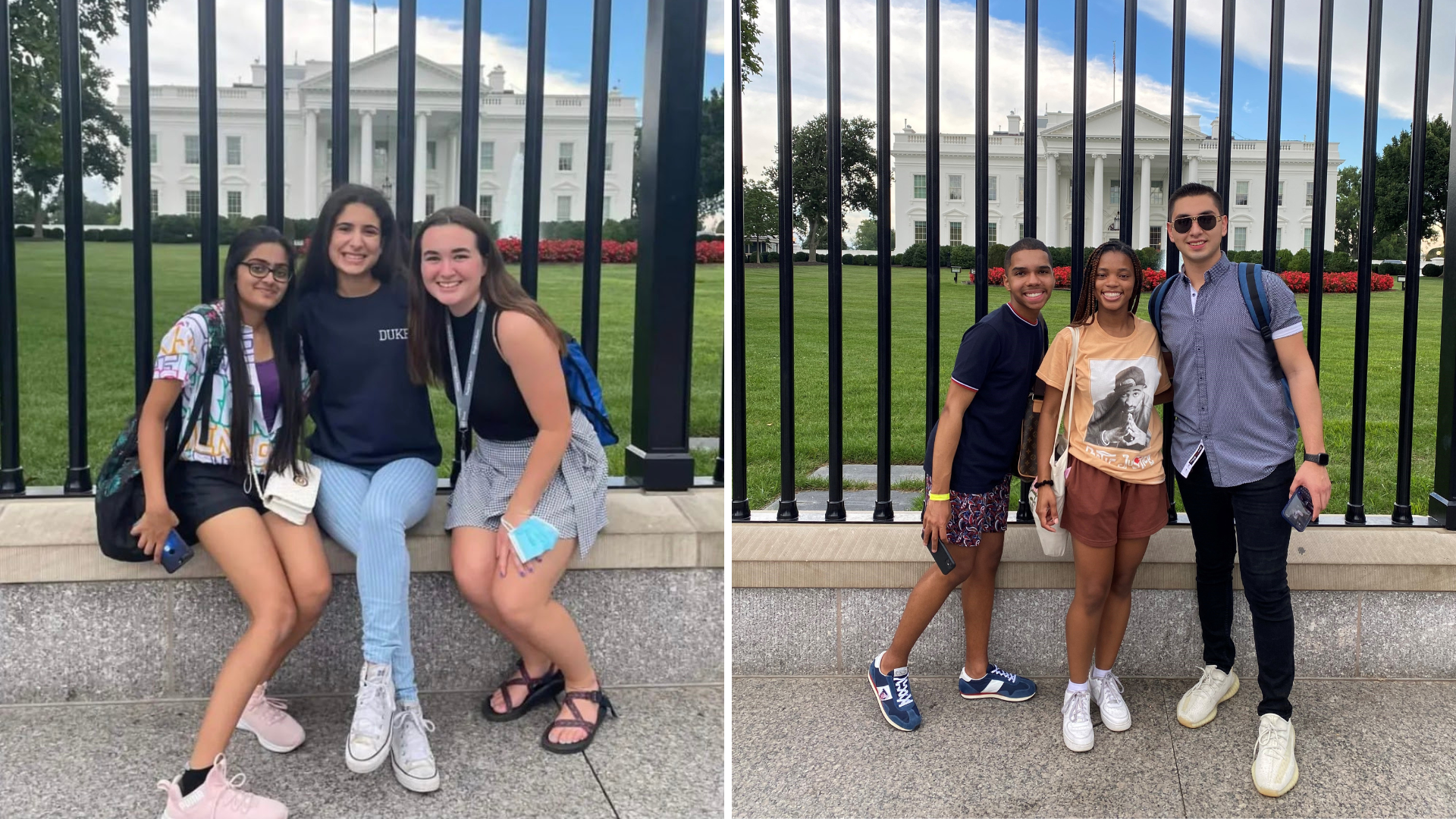 students in front of White House