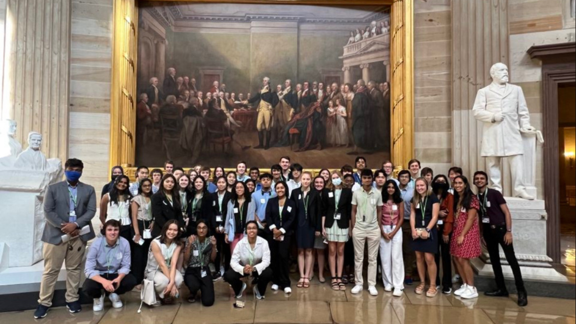 students at museum