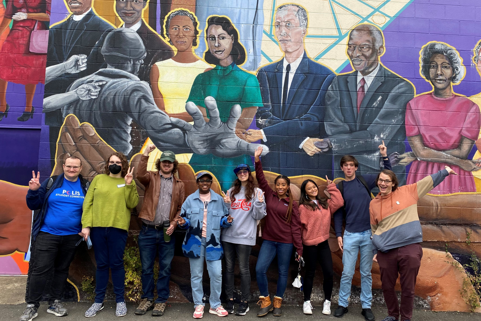PSC in front of Durham Civil Rights mural