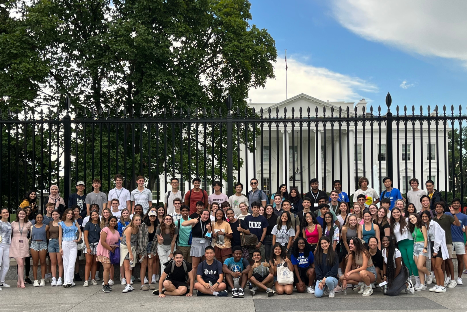 Students in front of the White House, Washington DC