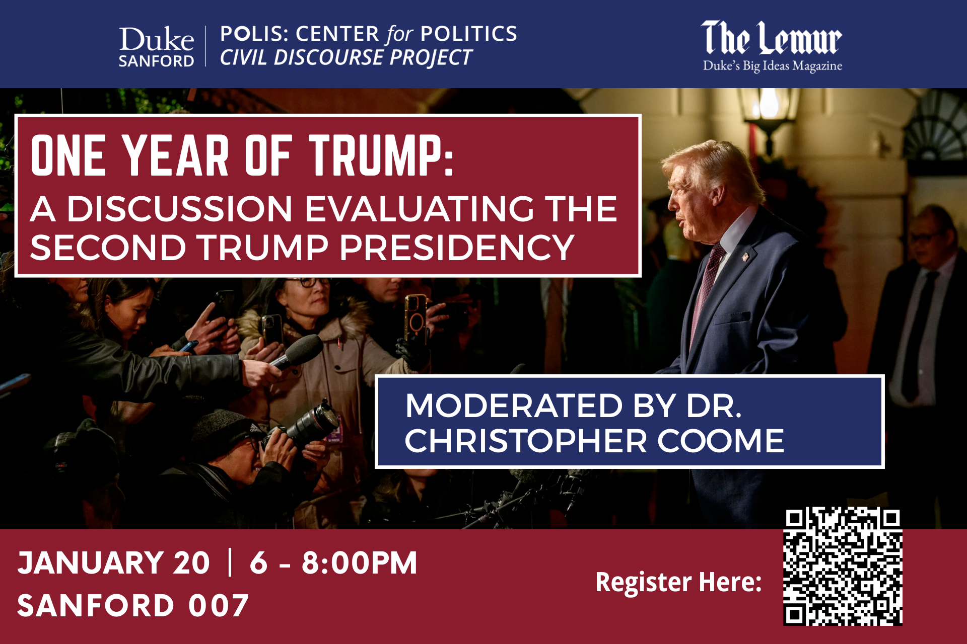 Flyer for roundtable event - Evaluating Trumps second presidency